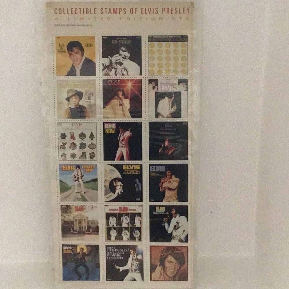 Elvis Presley label cover collector stamps ￼￼